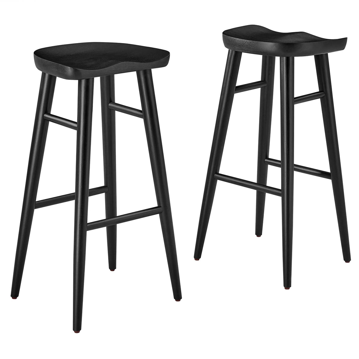 Saville Backless Wood Bar Stools - Set of 2 - view 2