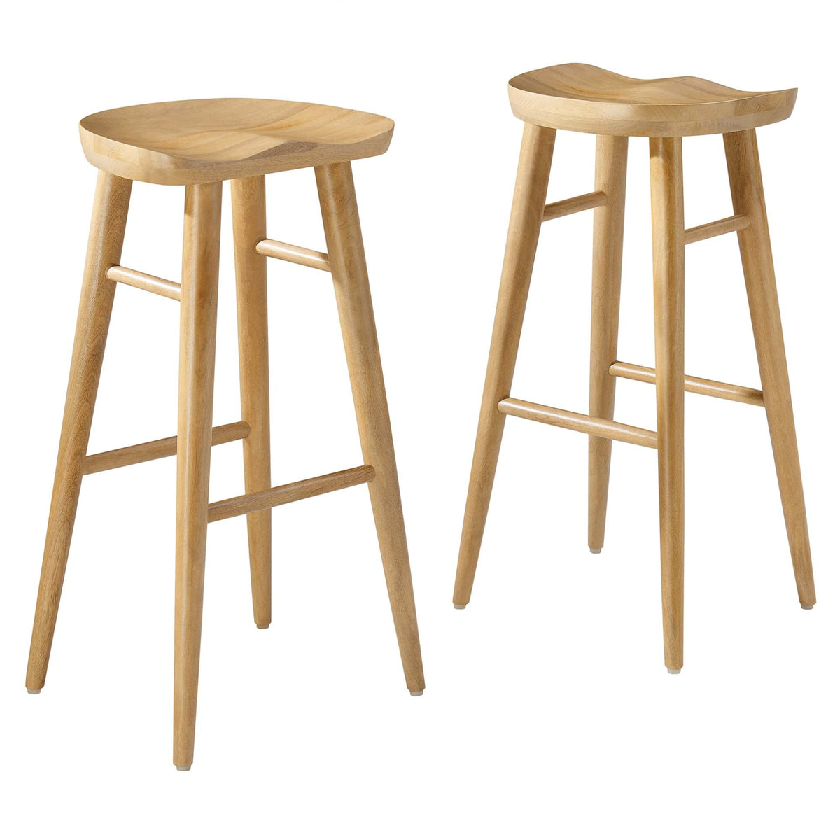 Saville Backless Wood Bar Stools - Set of 2 - view 3