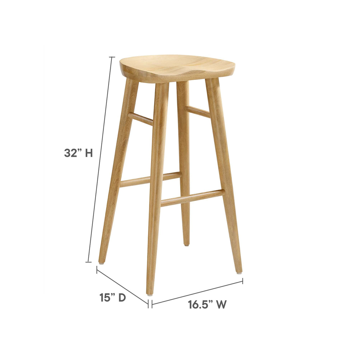 Saville Backless Wood Bar Stools - Set of 2 - view 24