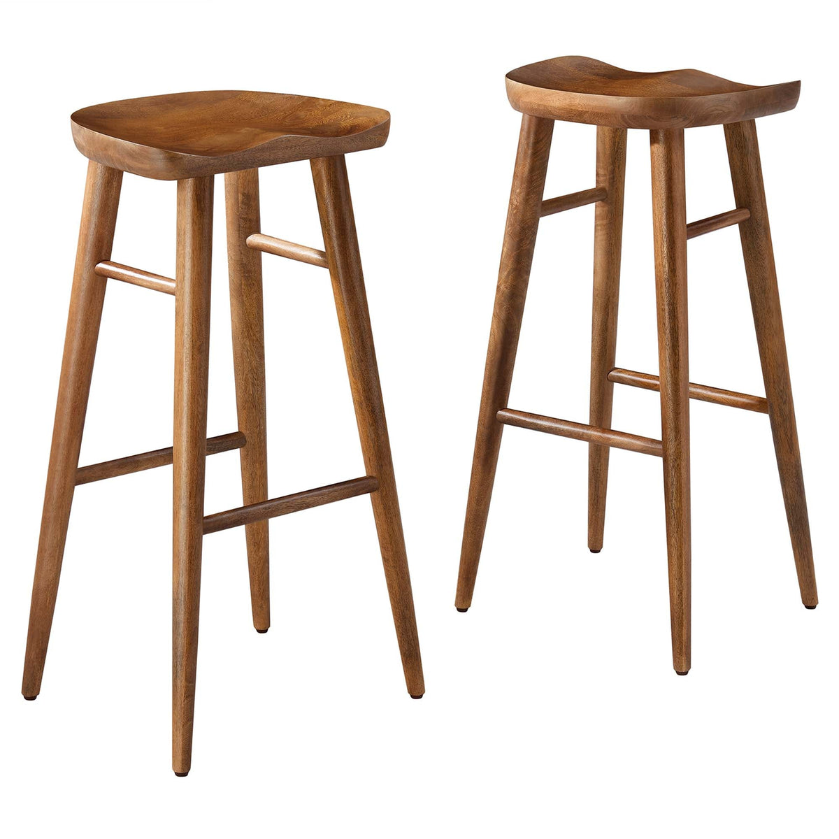 Saville Backless Wood Bar Stools - Set of 2 - view 1