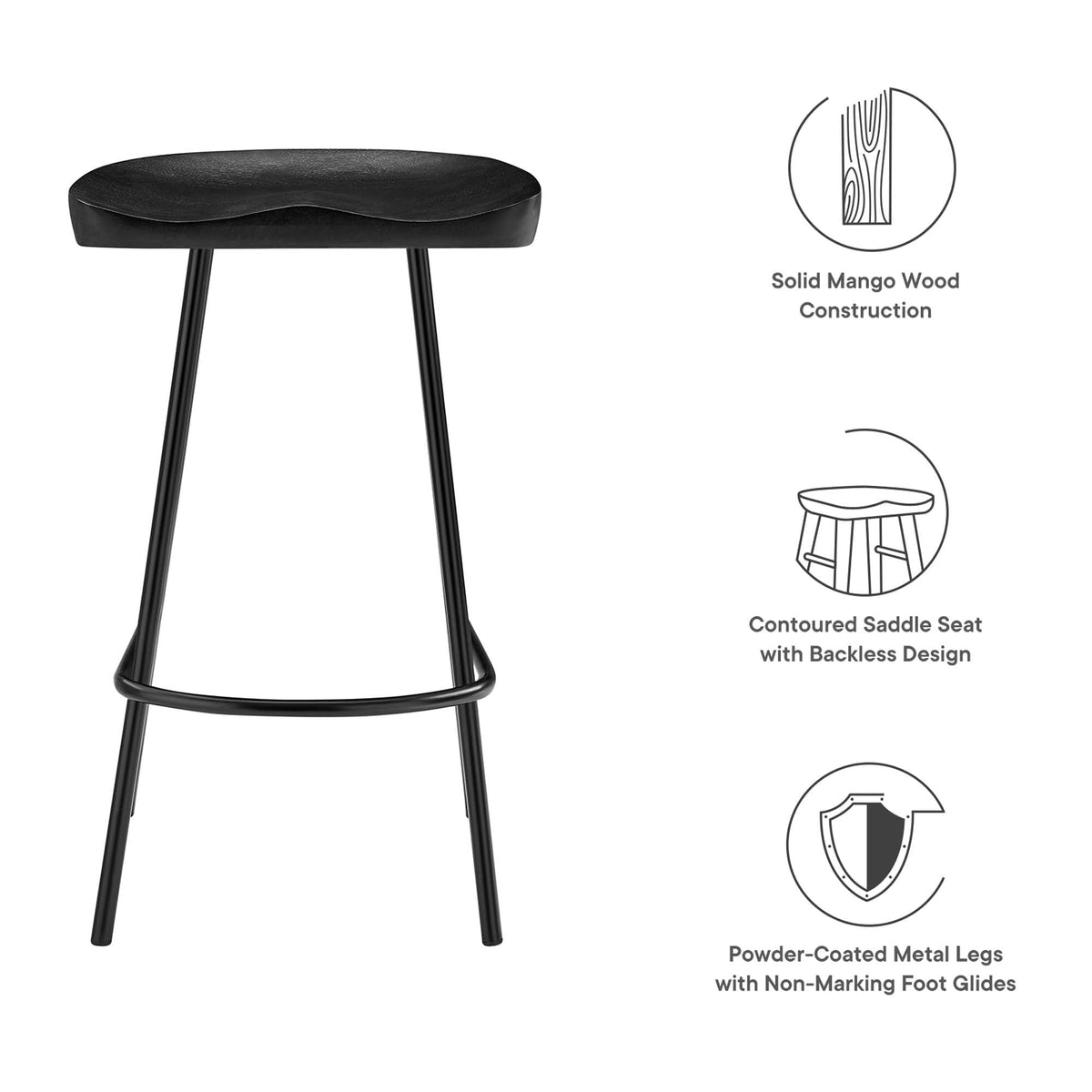 Concord Backless Wood Counter Stools - Set of 2 - view 21