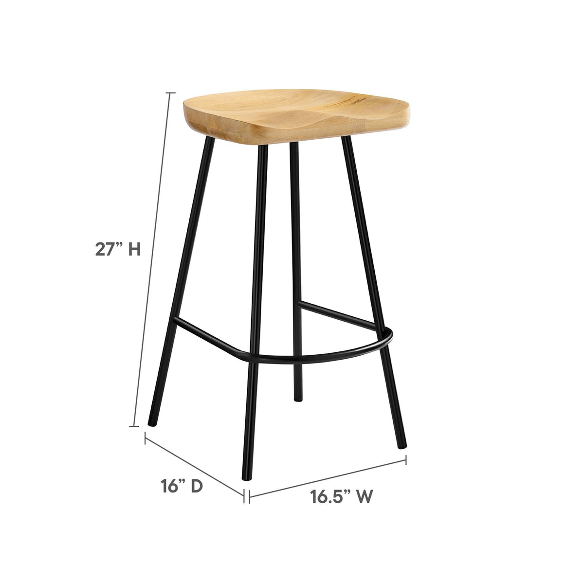 Concord Backless Wood Counter Stools - Set of 2 - view 22