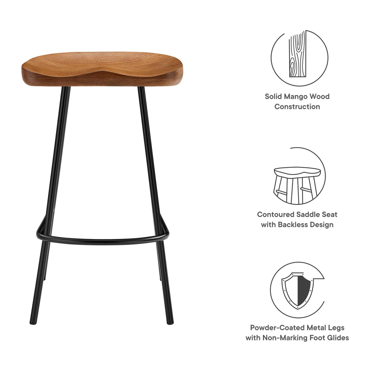 Concord Backless Wood Counter Stools - Set of 2 - view 20