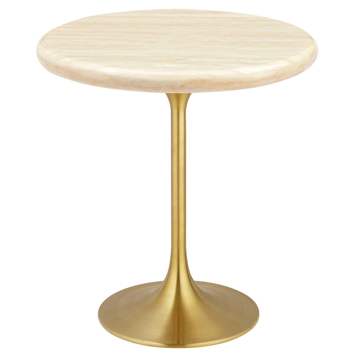 Lippa Round Artificial Travertine Side Table