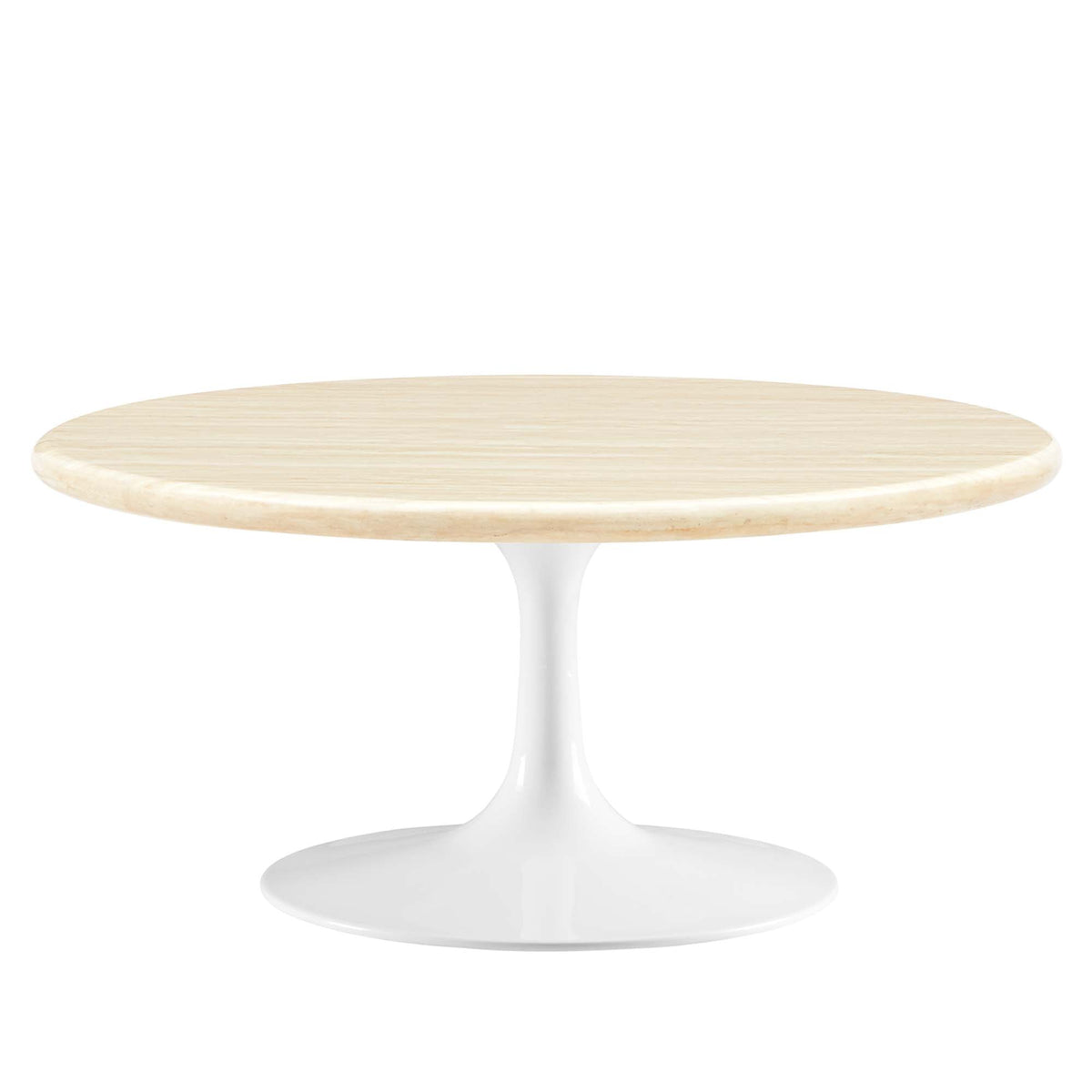Lippa Round Artificial Travertine Coffee Table - view 1