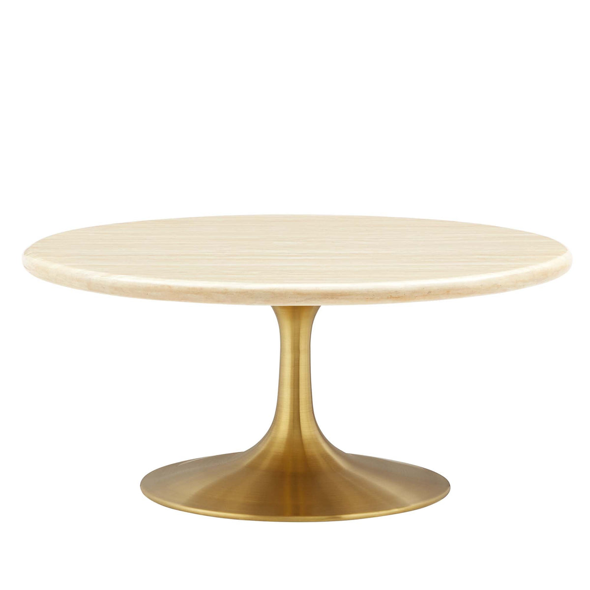 Lippa Round Artificial Travertine Coffee Table - view 3