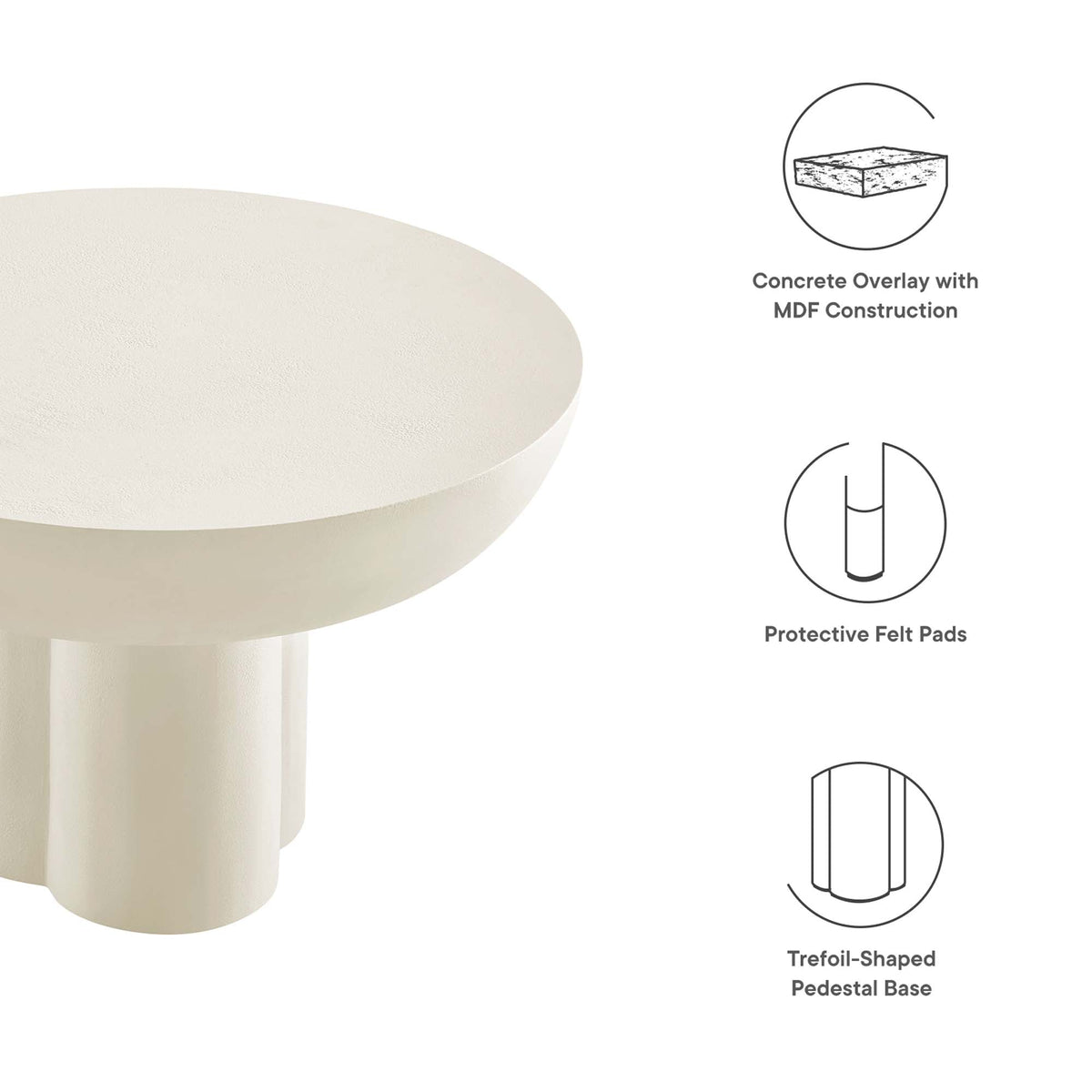 Caspian Round Concrete Coffee Table - view 11