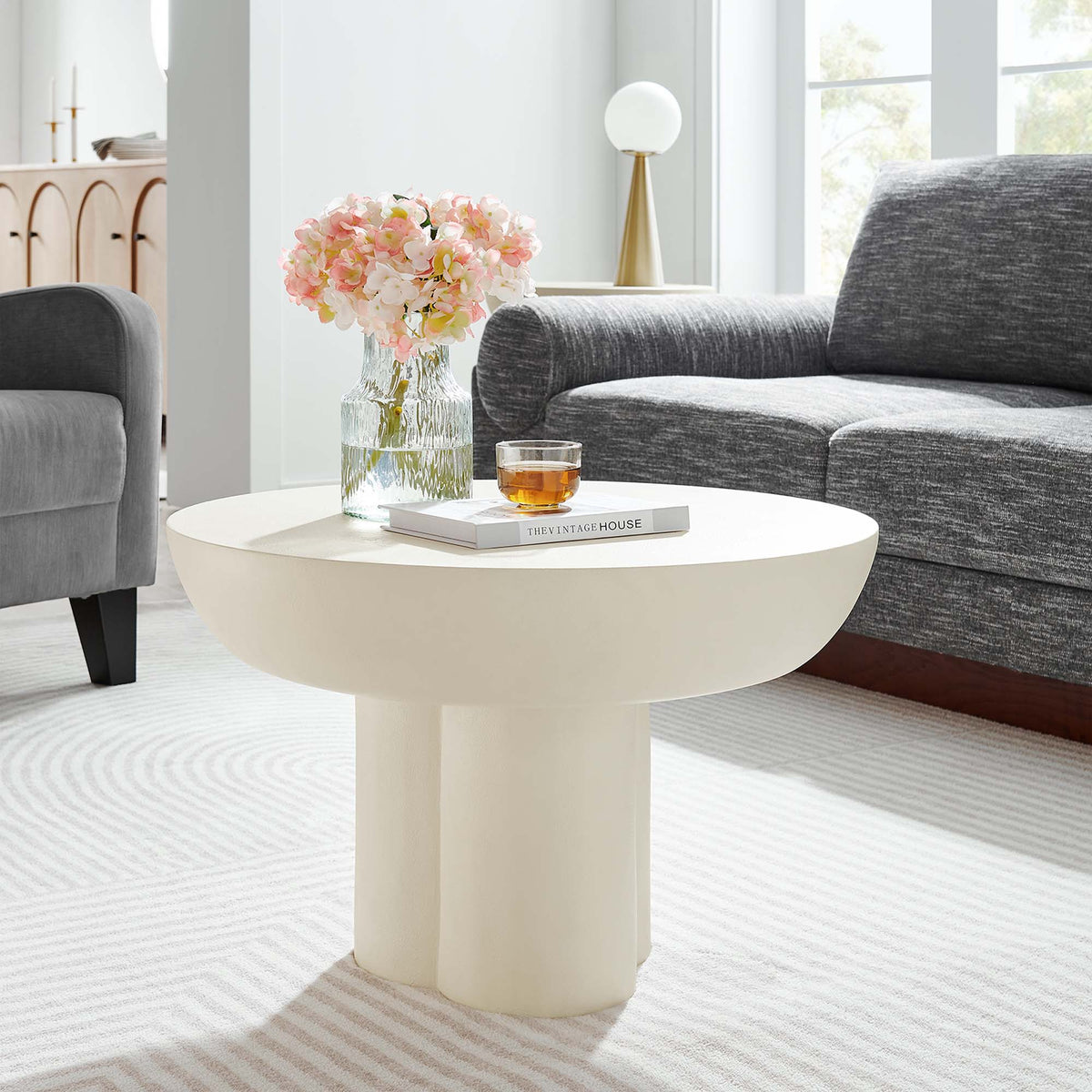 Caspian Round Concrete Coffee Table - view 17