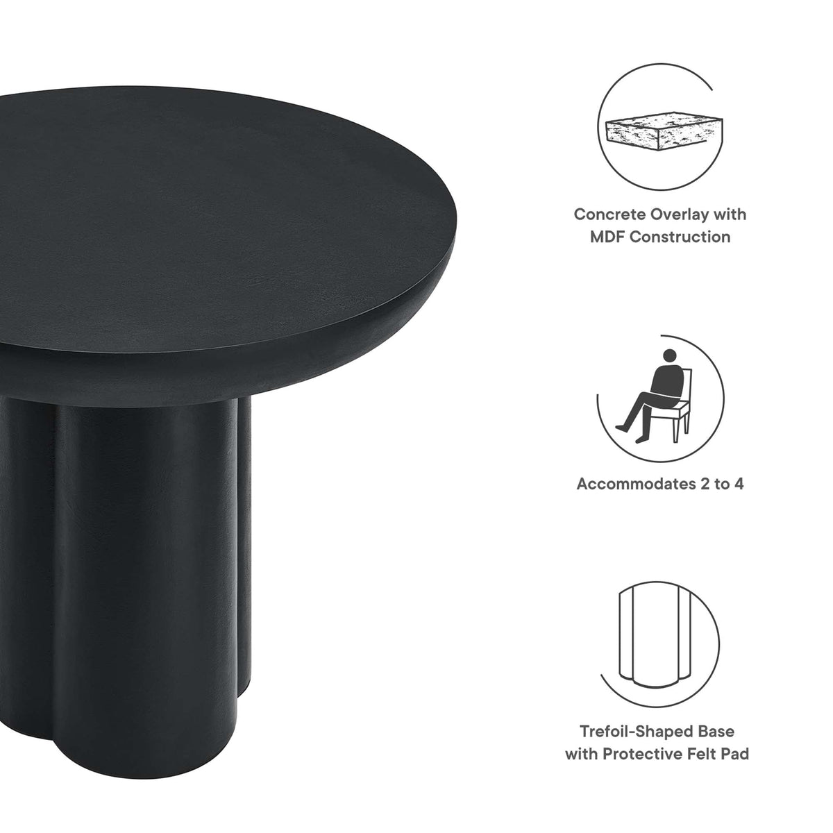 Caspian 40" Round Concrete Dining Table - view 12