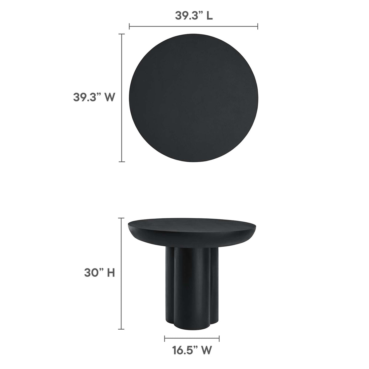 Caspian 40" Round Concrete Dining Table - view 14