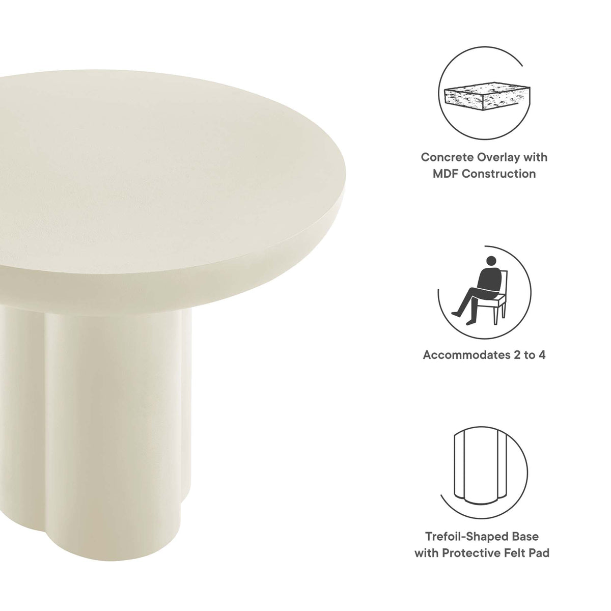 Caspian 40" Round Concrete Dining Table - view 11