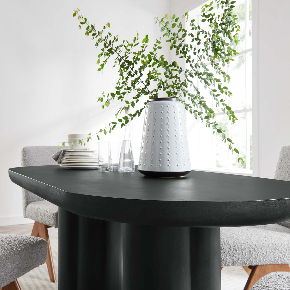 Caspian 72" Oval Concrete Dining Table - view 16