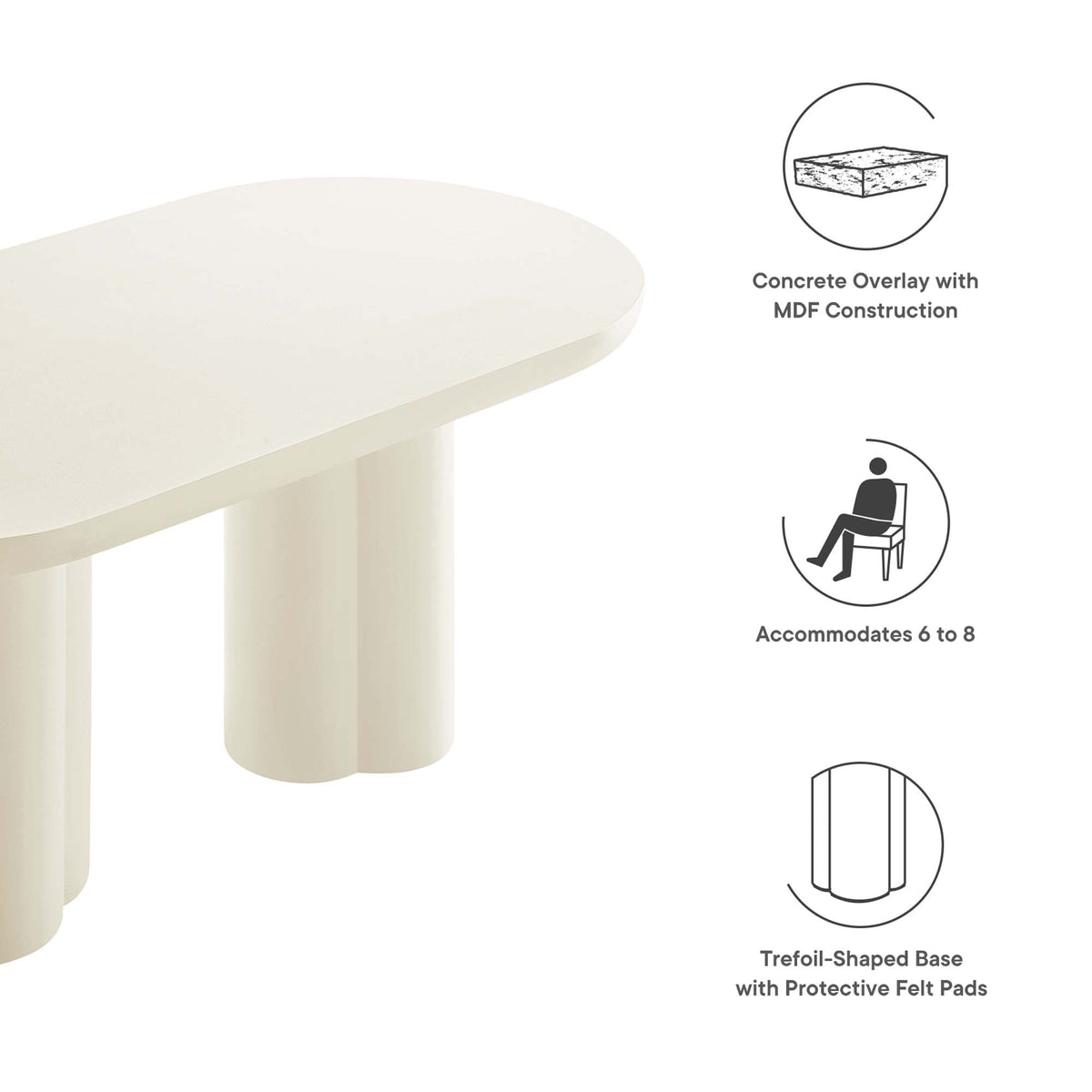 Caspian 72" Oval Concrete Dining Table - view 11