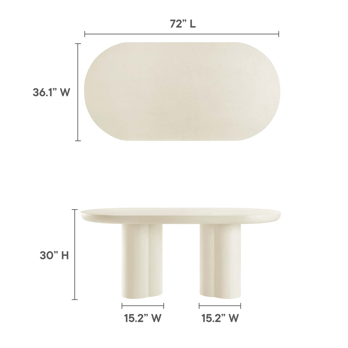 Caspian 72" Oval Concrete Dining Table - view 13