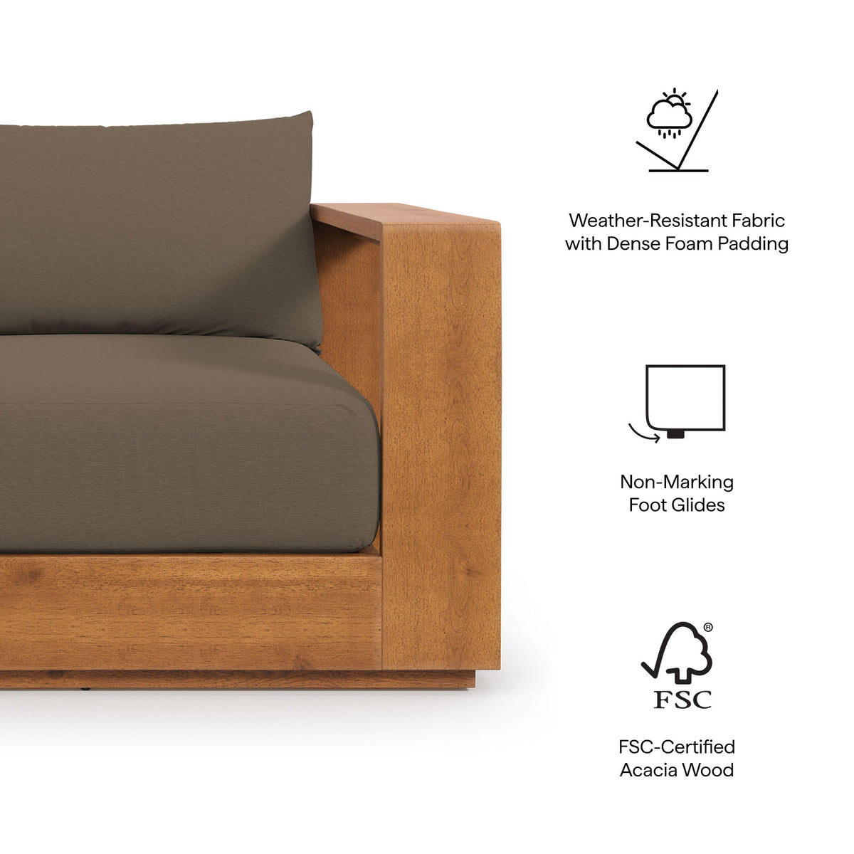Tahoe Outdoor Patio Acacia Wood Chair