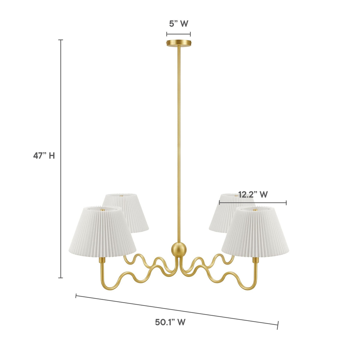 Wave Squiggle 4-Arm Pendant Light - view 20