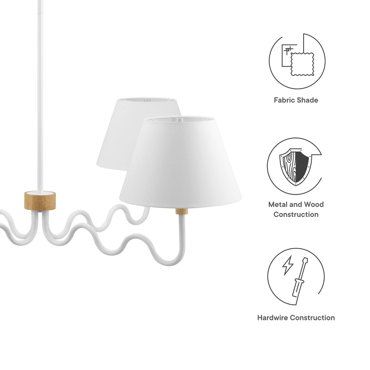 Sunlit Squiggle 4-Arm Pendant Light - view 13