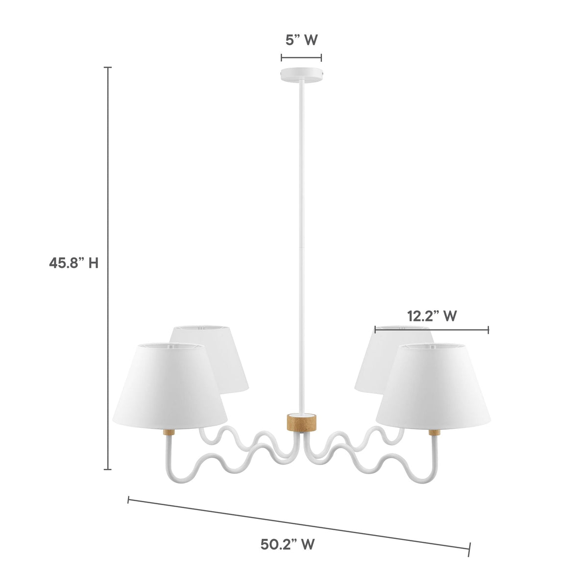 Sunlit Squiggle 4-Arm Pendant Light - view 17
