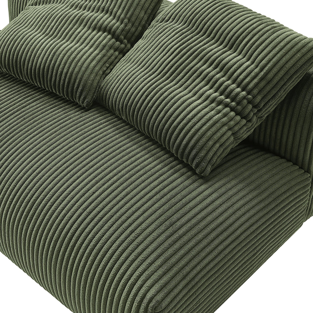 Solace Modular Corduroy Upholstered Armless Loveseat