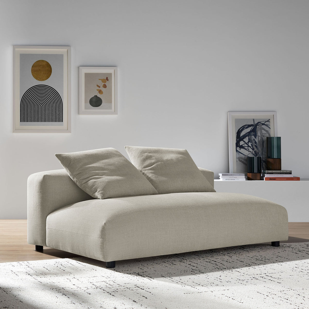 Solace Modular Upholstered Fabric Armless Loveseat