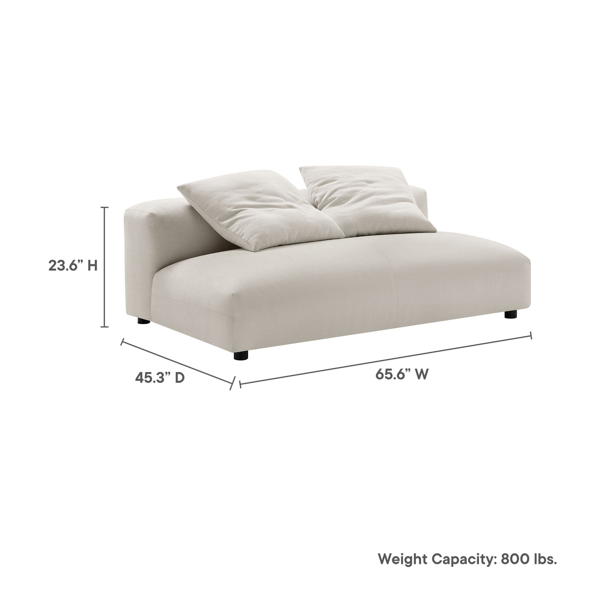 Solace Modular Upholstered Fabric Armless Loveseat