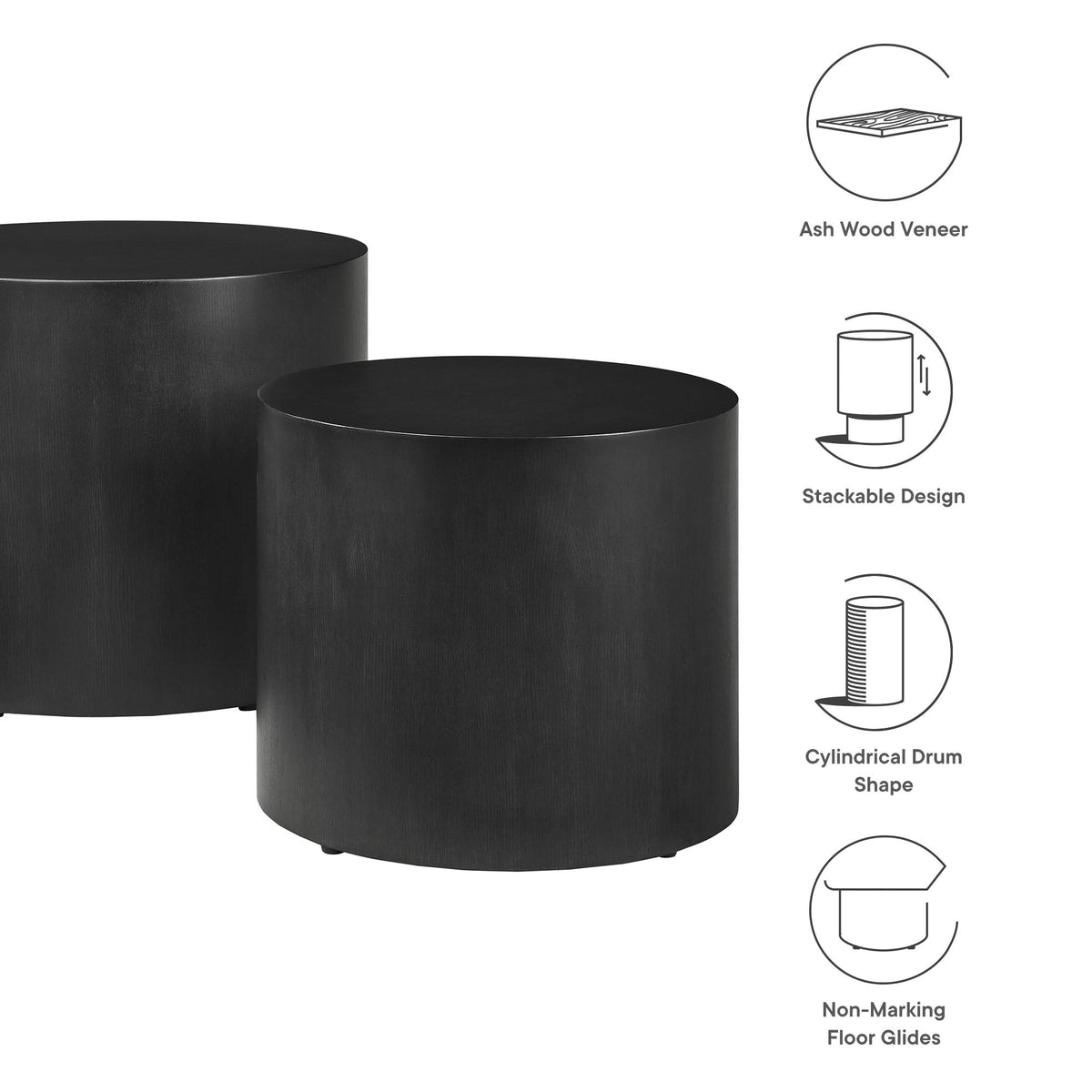 Amani Round Nesting Coffee Tables Set of 2 - view 20