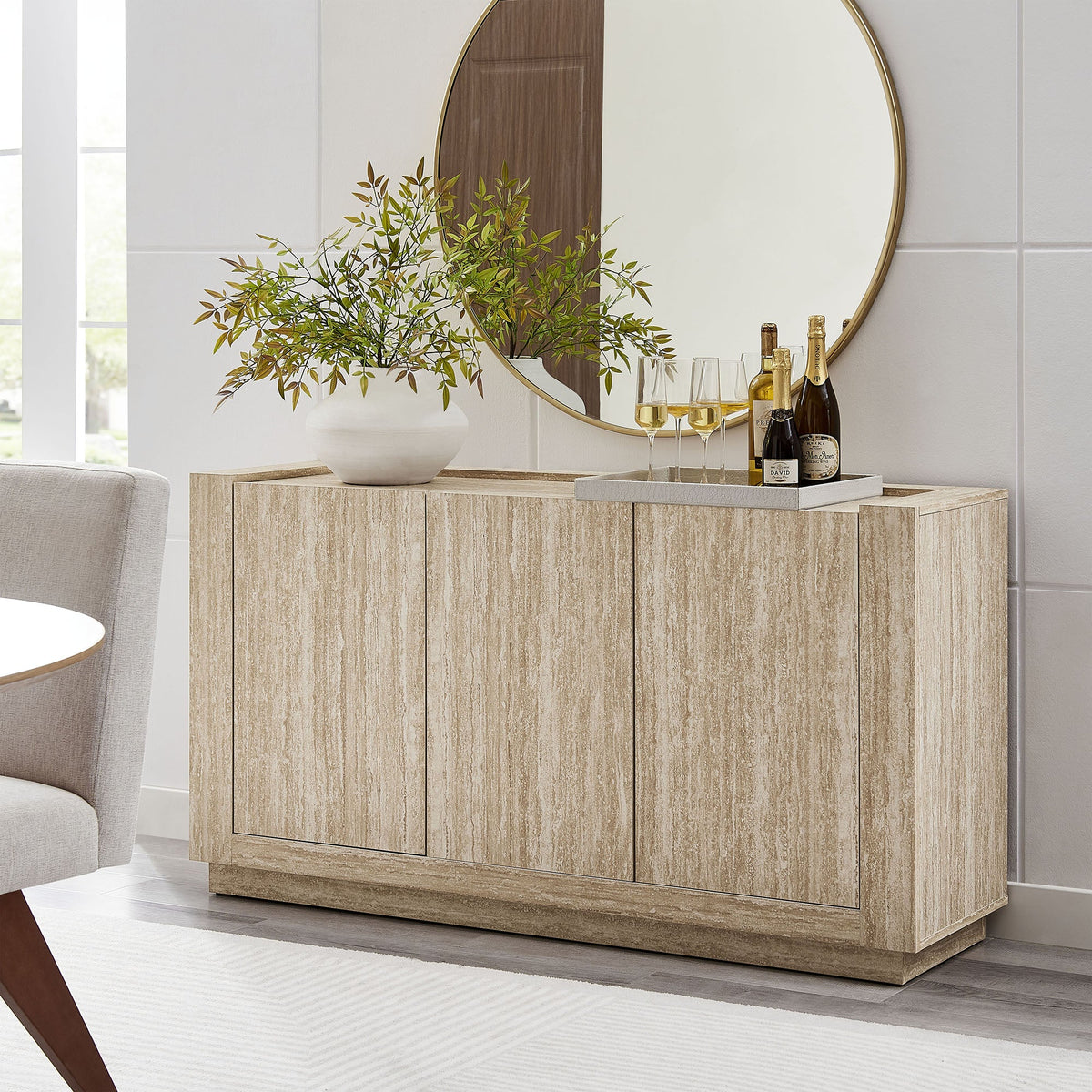 Hollis 59" Travertine Sideboard - view 8