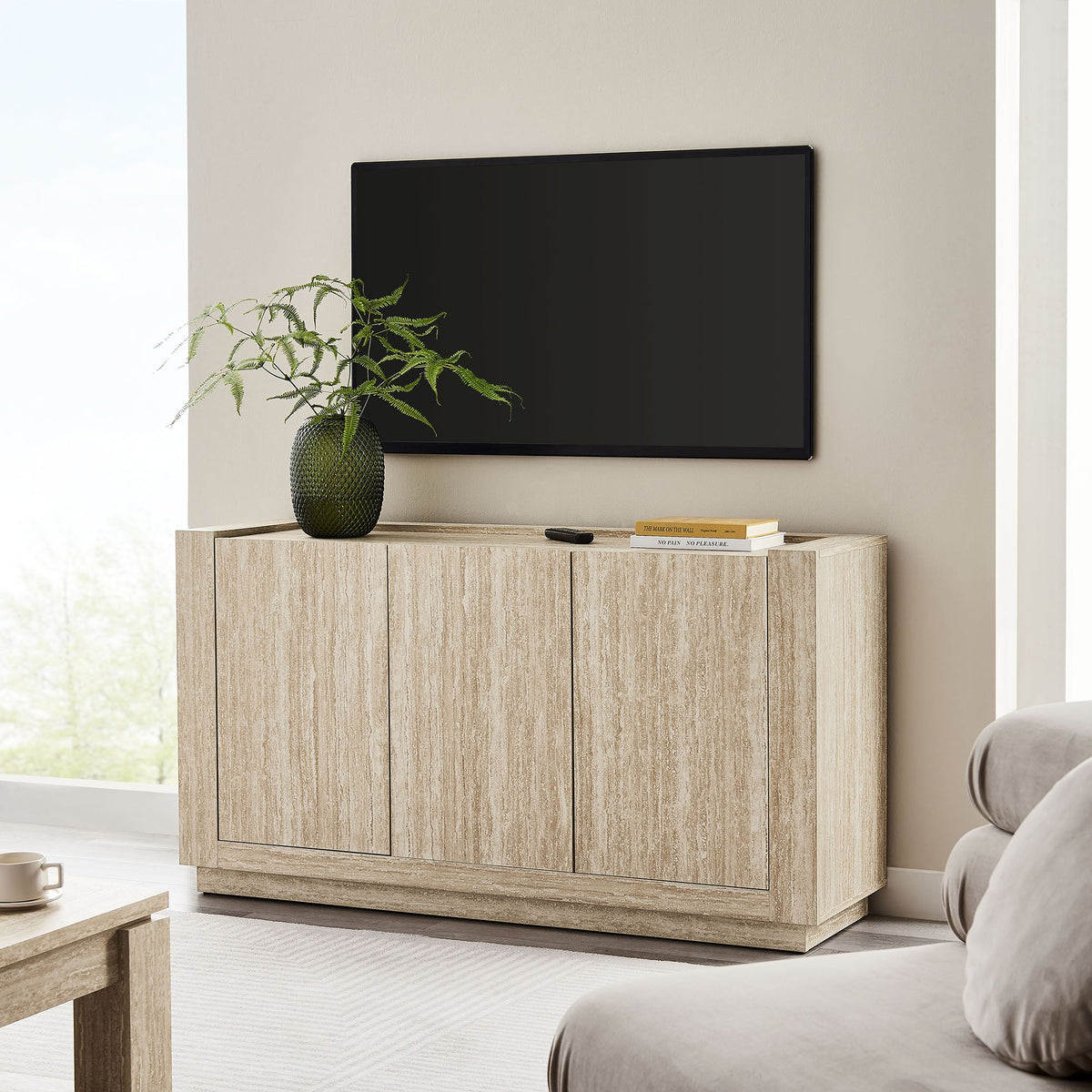 Hollis 59" Travertine Sideboard - view 9