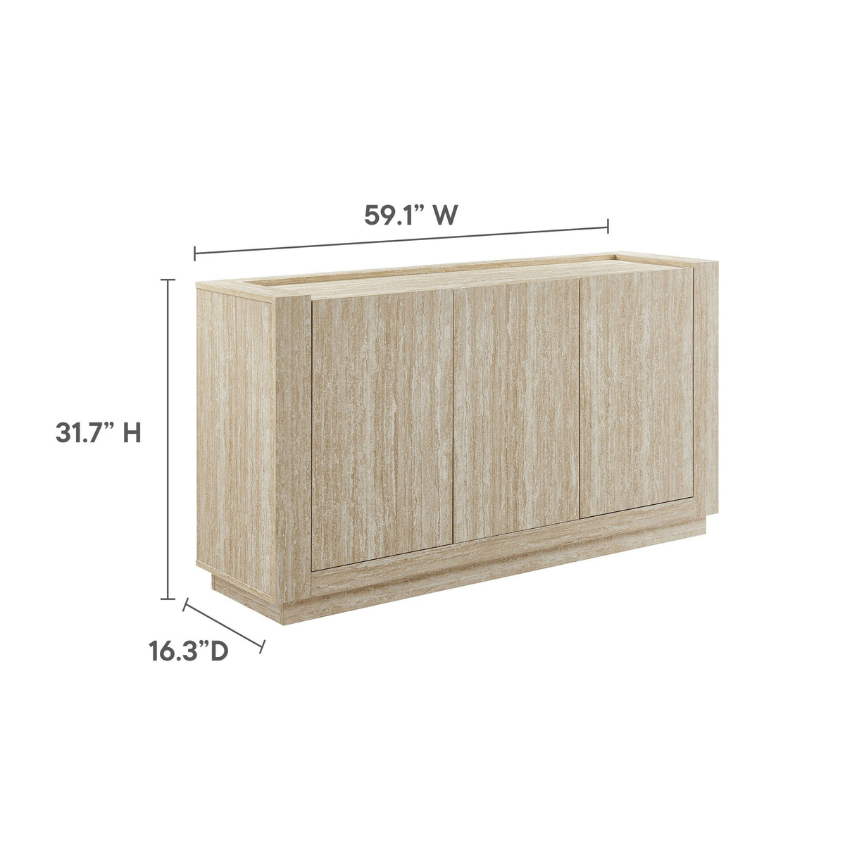 Hollis 59" Travertine Sideboard - view 11