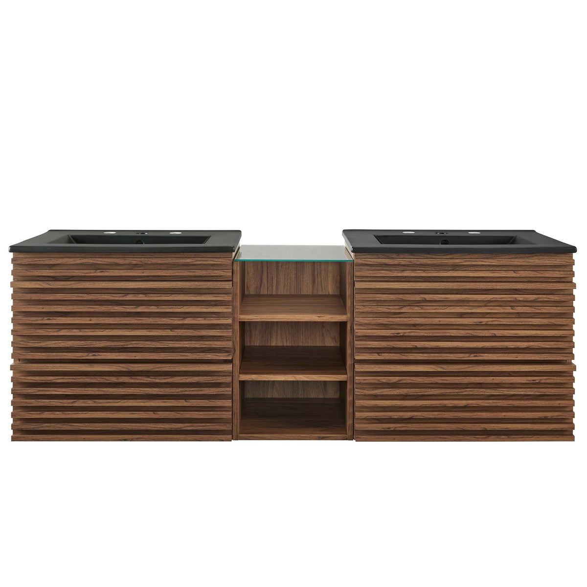 Render Wall-Mount Bathroom Vanity with Black Basin Included