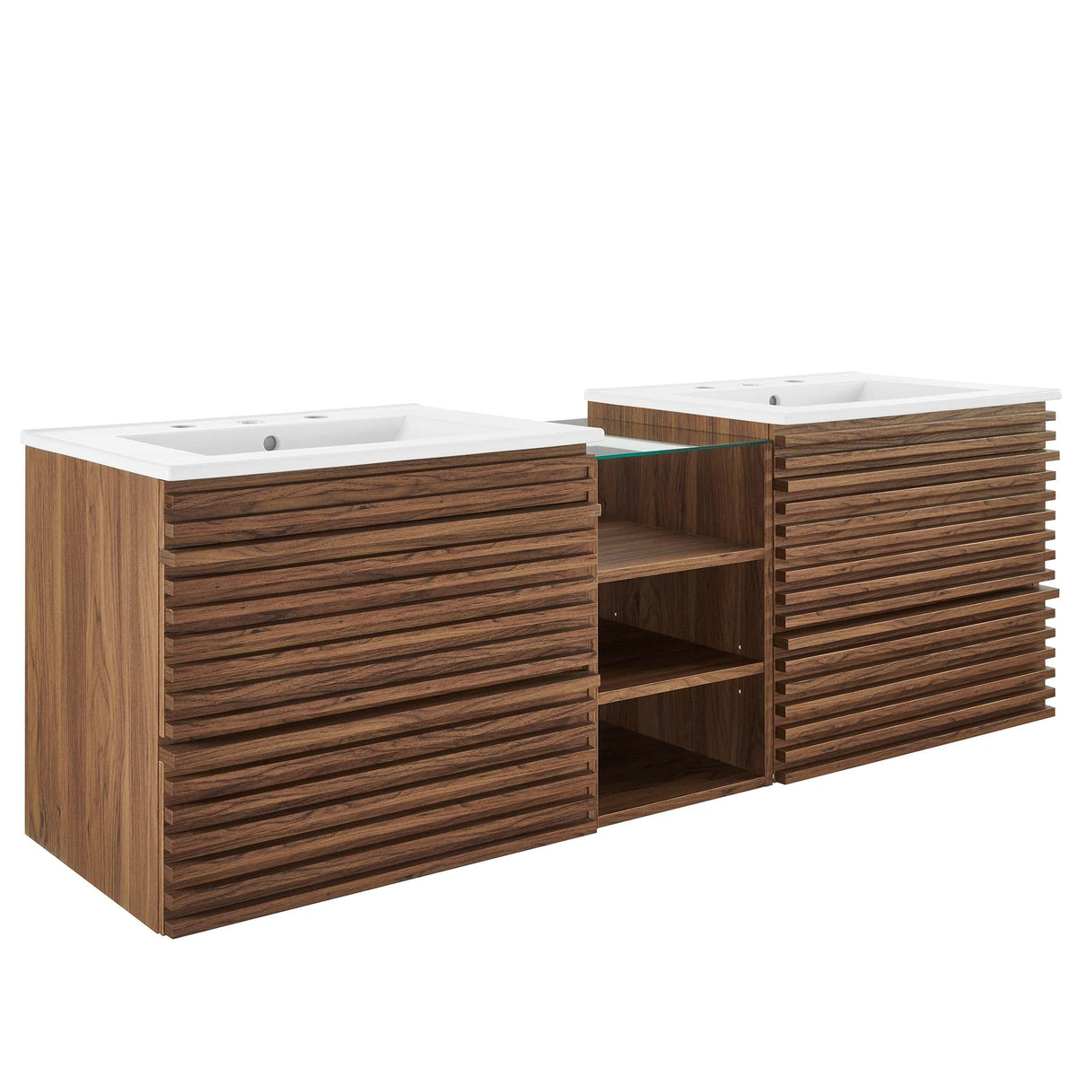 Render Wall-Mount Bathroom Vanity with Black Basin Included