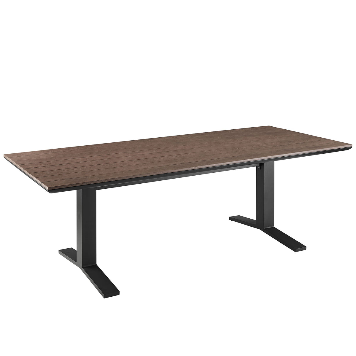 Gavelston 91" Outdoor Patio Aluminum Dining Table, Gray Wash Charcoal Gray - view 1