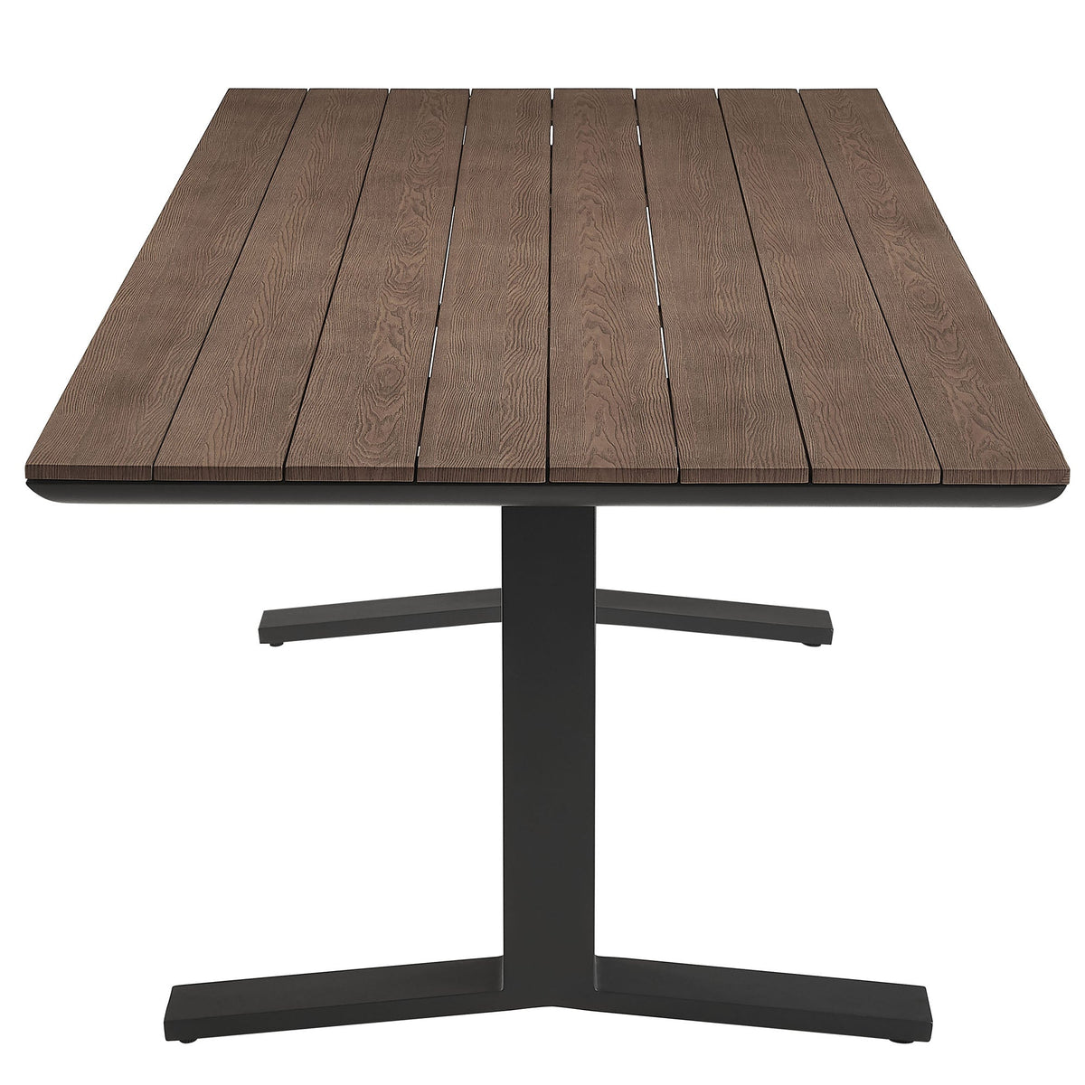 Gavelston 91" Outdoor Patio Aluminum Dining Table, Gray Wash Charcoal Gray - view 2