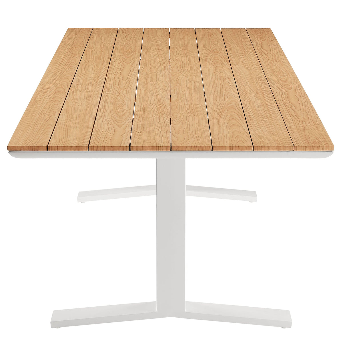 Gavelston 91" Outdoor Patio Aluminum Dining Table, Natural White - view 2
