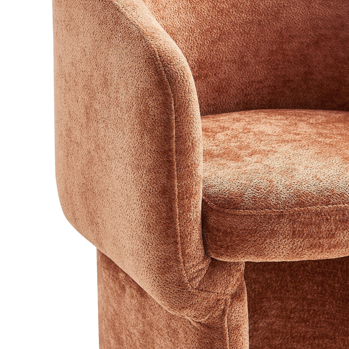 Verity Barrel Back Chenille Dining Armchair