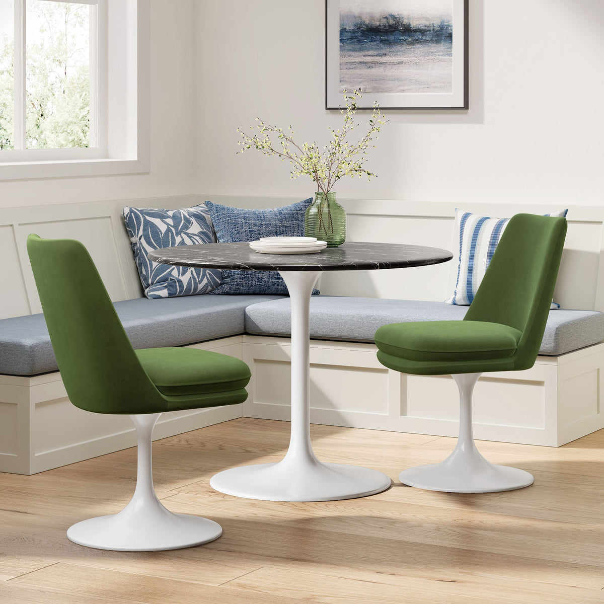 Lippa Swivel Dining Performance Velvet Side Chair