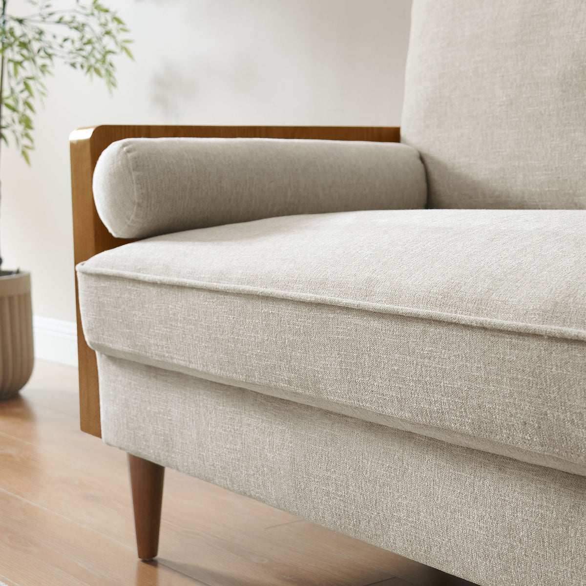 Kellan Heathered Weave Fabric Loveseat