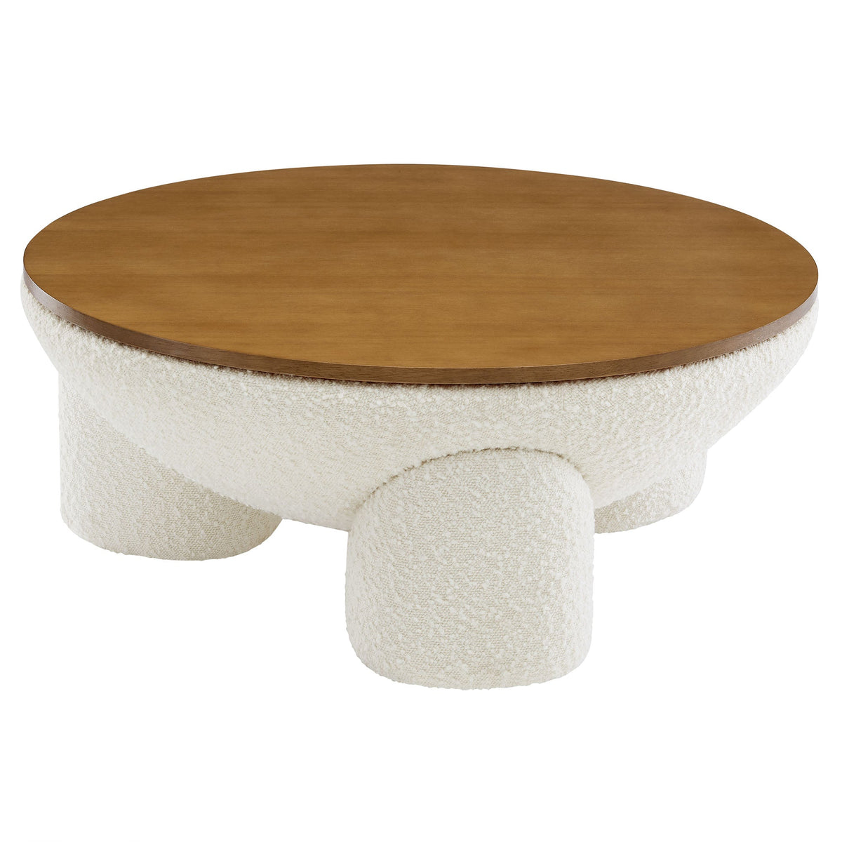 Tridome Round Boucle Upholstered Storage Coffee Table - view 3