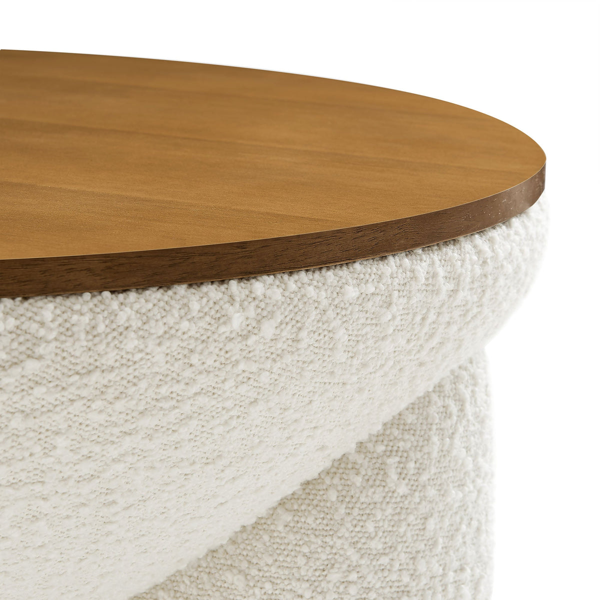 Tridome Round Boucle Upholstered Storage Coffee Table - view 4