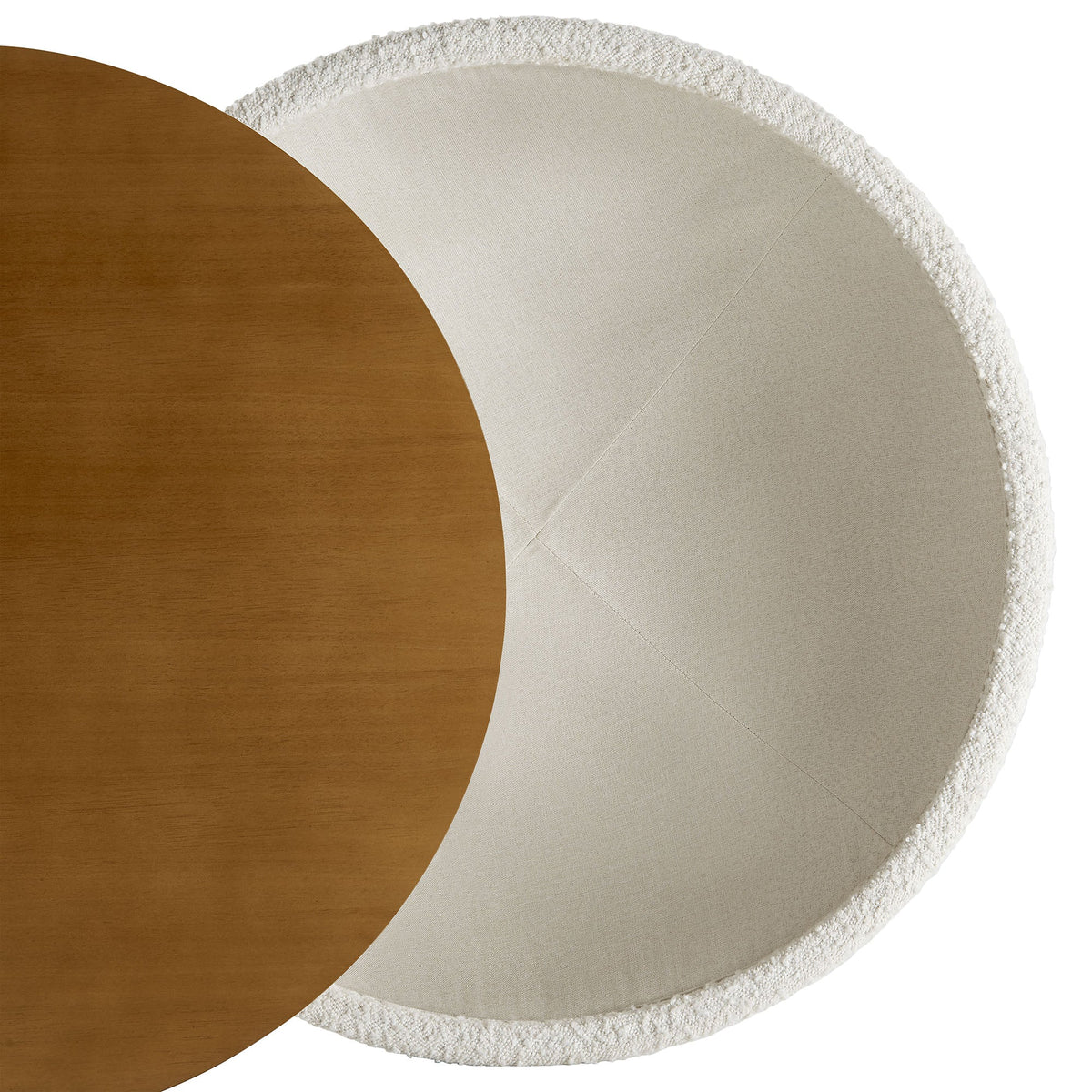 Tridome Round Boucle Upholstered Storage Coffee Table - view 6