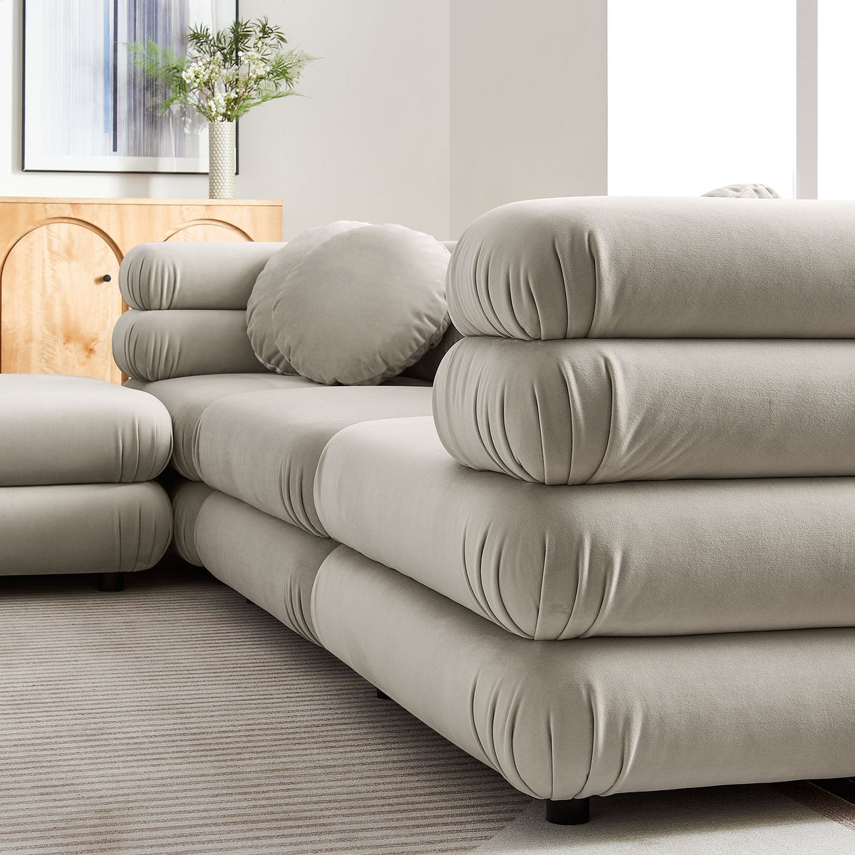 Jubilee 4-Piece Modular Performance Velvet Sectional Sofa