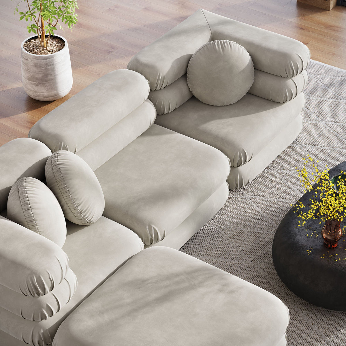 Jubilee 4-Piece Modular Performance Velvet Sectional Sofa