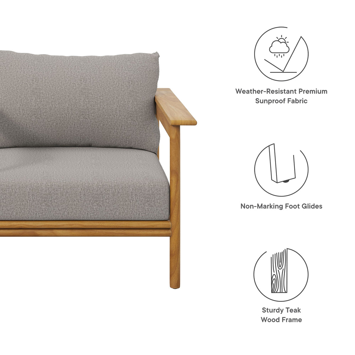 Wren Outdoor Patio Teak Wood Armchair - view 26