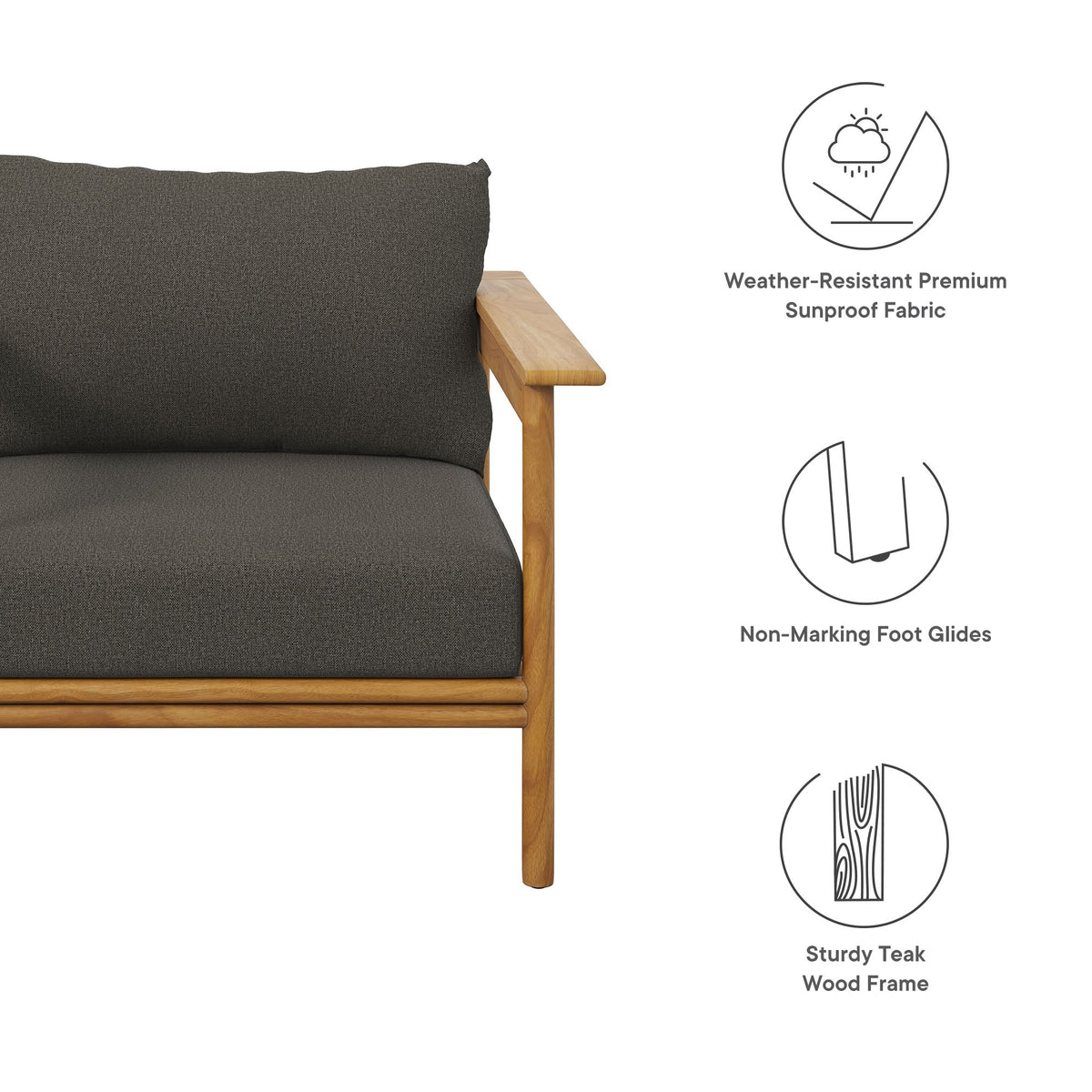 Wren Outdoor Patio Teak Wood Armchair - view 27
