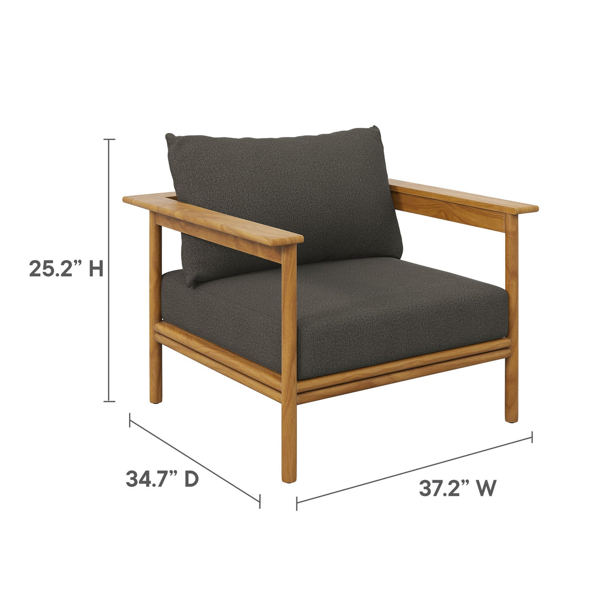 Wren Outdoor Patio Teak Wood Armchair - view 30