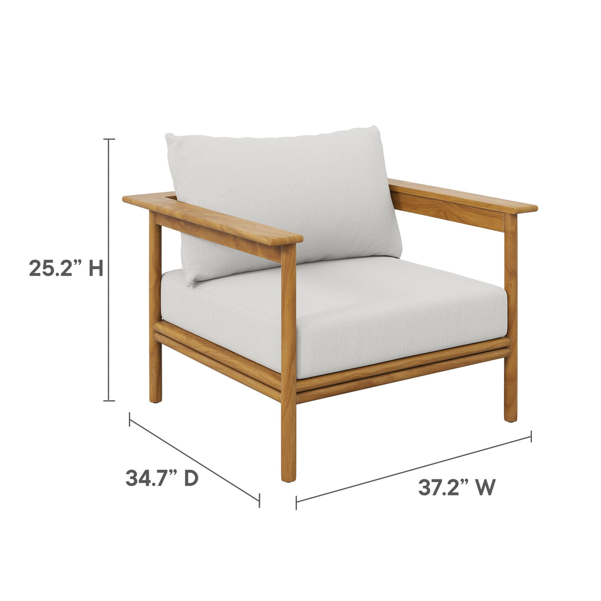 Wren Outdoor Patio Teak Wood Armchair - view 28