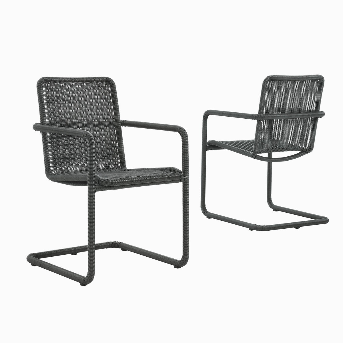 Abacus Outdoor Patio Wicker Dining Chairs Set of 2