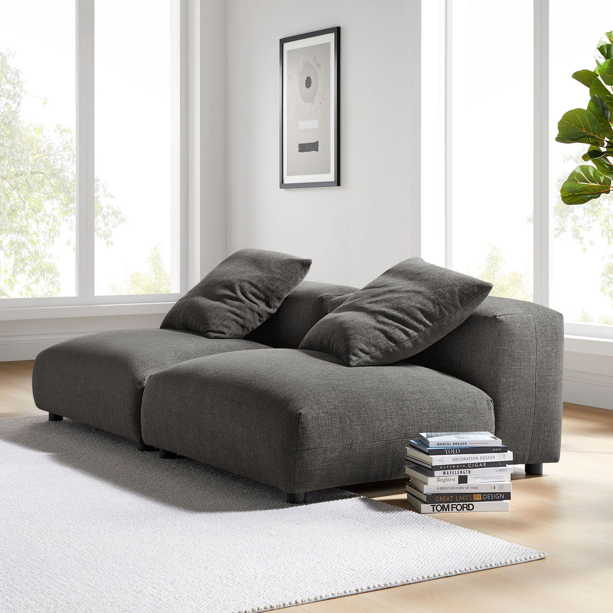 Solace 2-Piece Modular Upholstered Fabric Sofa - view 10