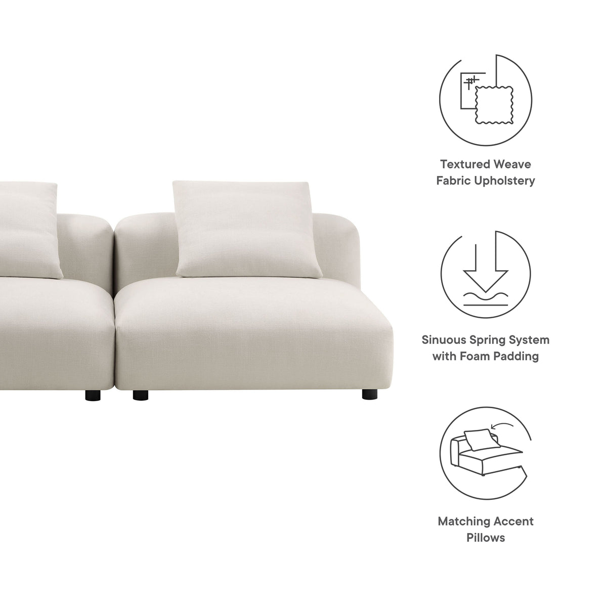 Solace 2-Piece Modular Upholstered Fabric Sofa - view 15