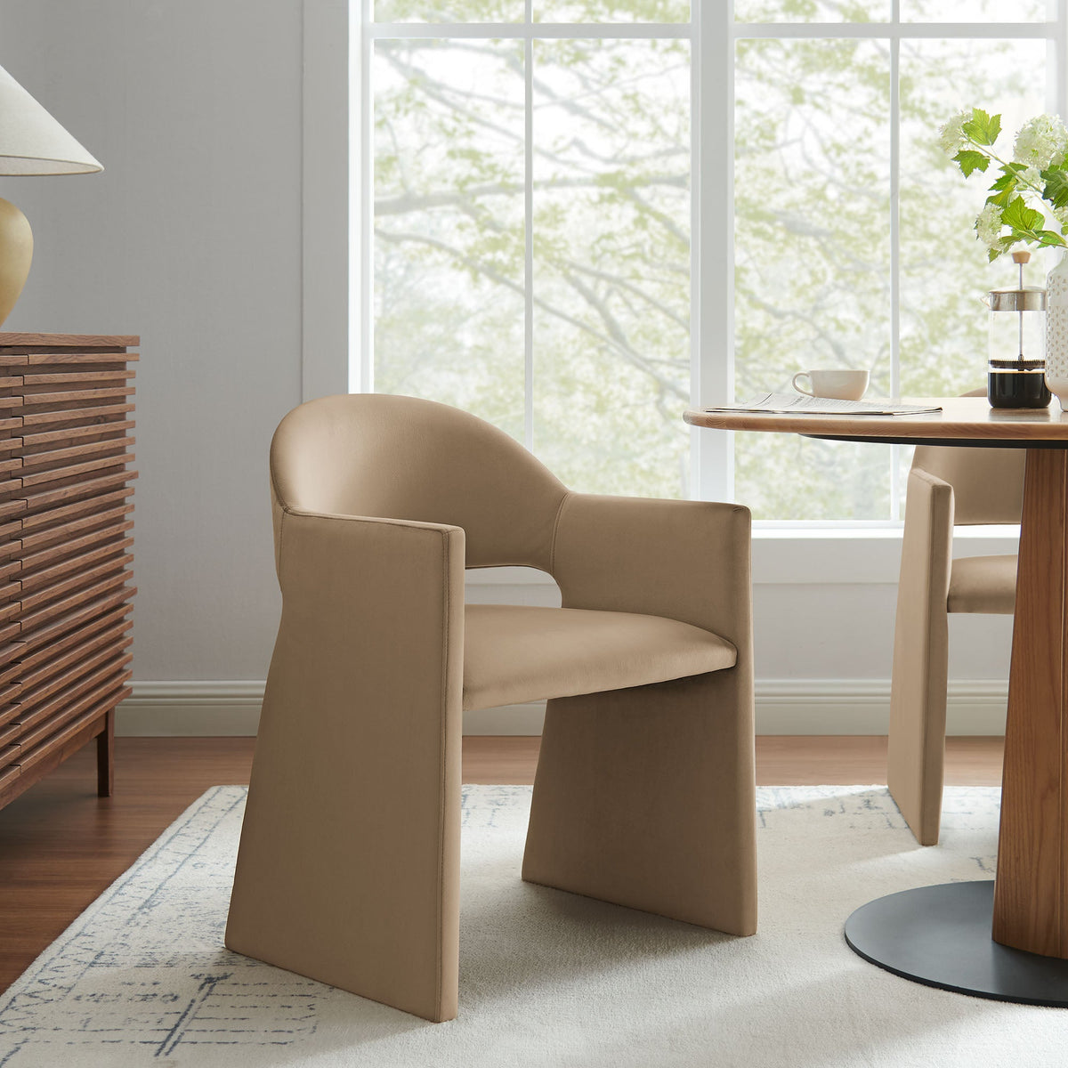 Talia Performance Velvet Dining Armchair